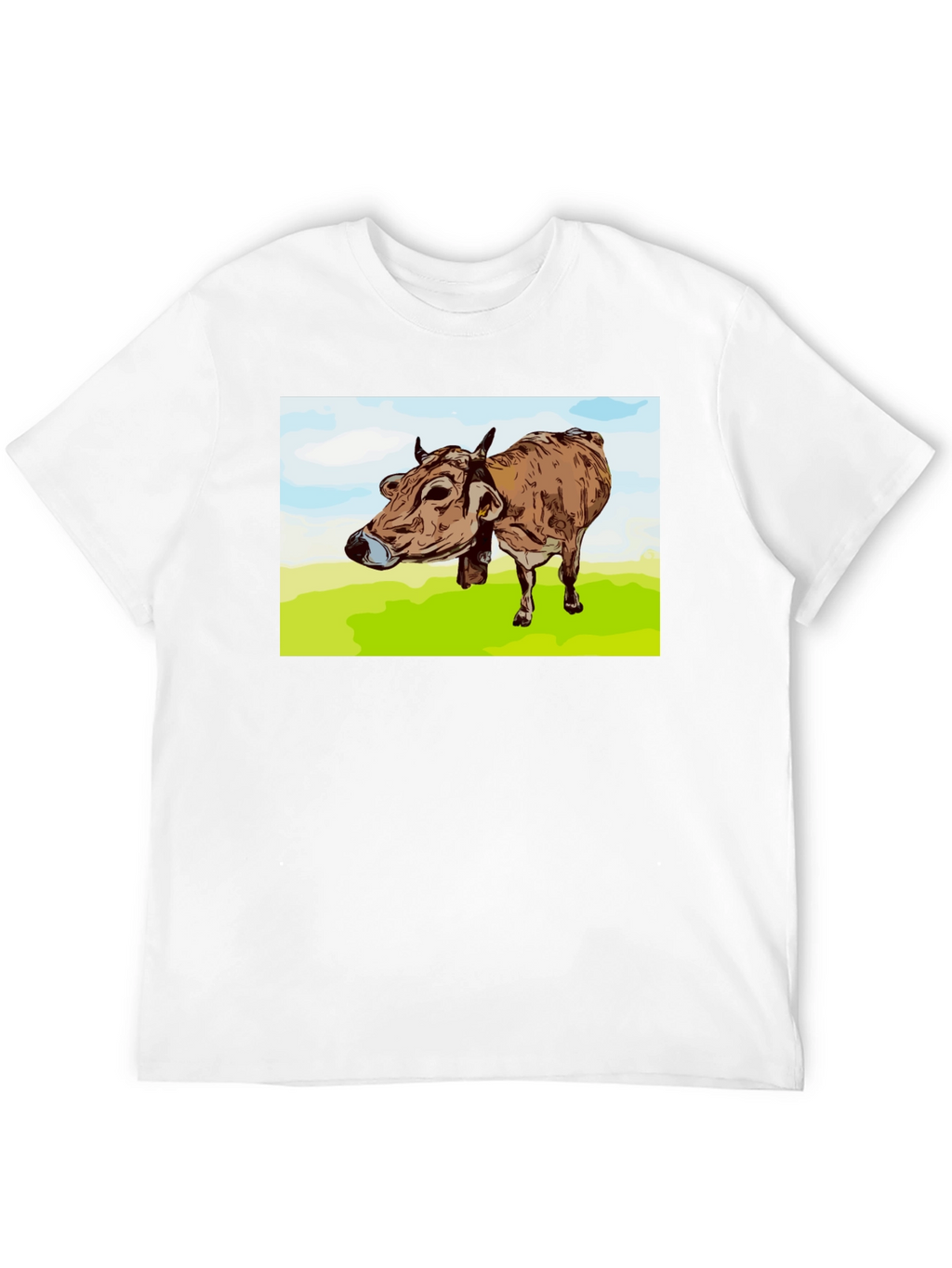 Cow Graphic Print Black T-Shirt