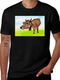 Cow Graphic Print Black T-Shirt