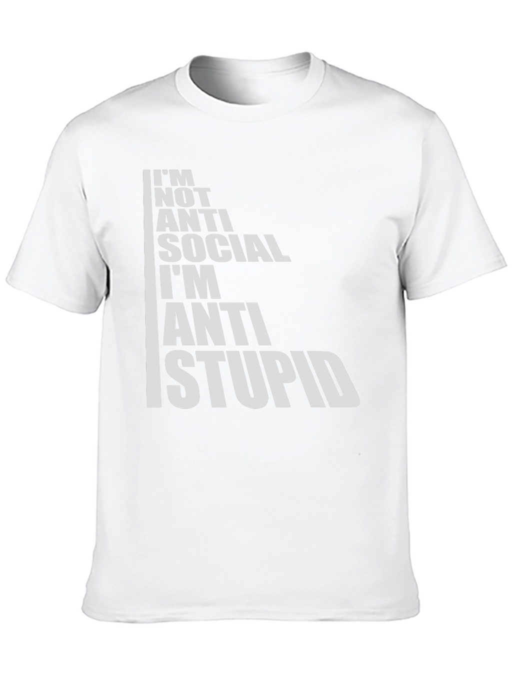 Anti Stupid Graphic Tee - Black Cotton Blend T-Shirt