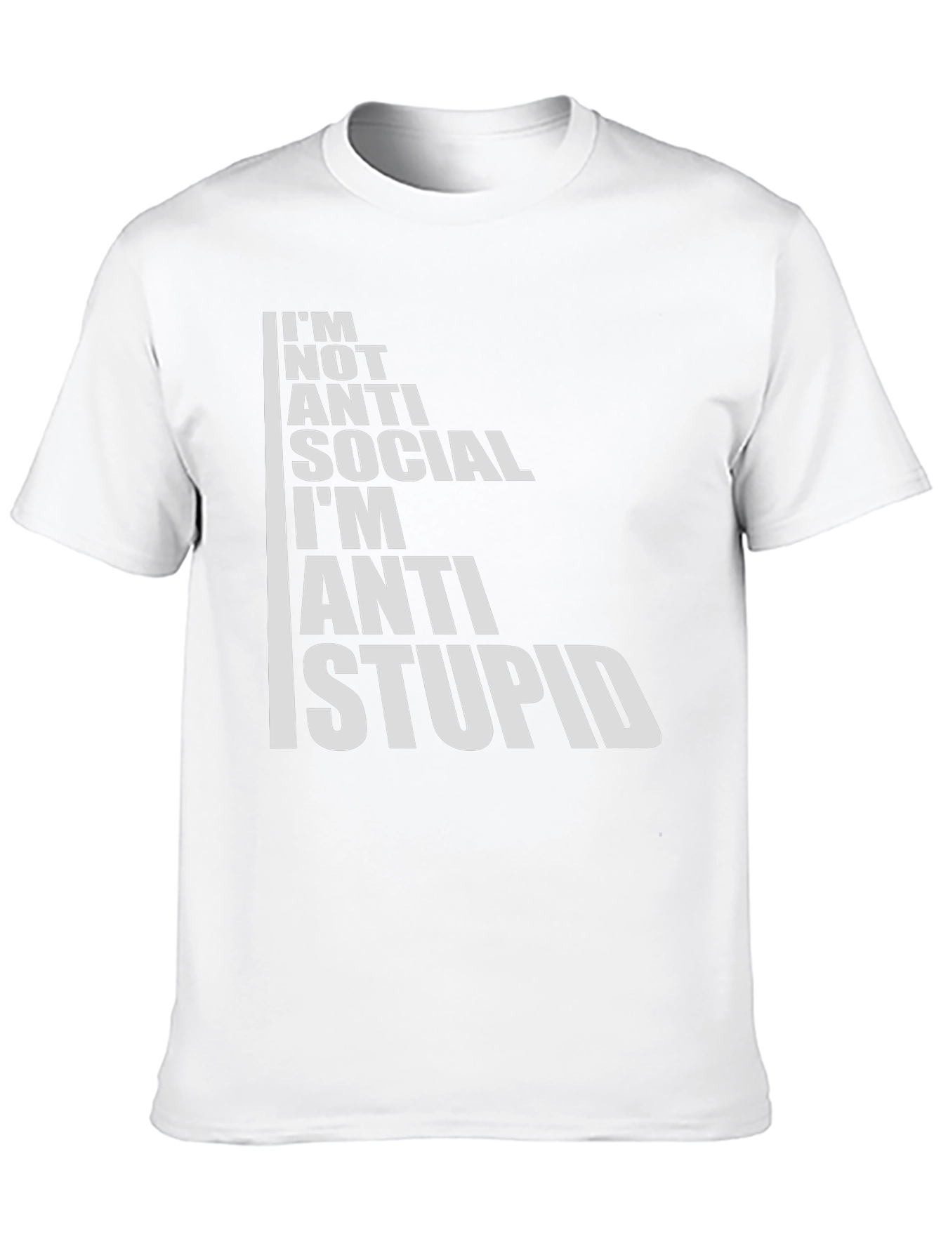 Anti Stupid Graphic Tee - Black Cotton Blend T-Shirt