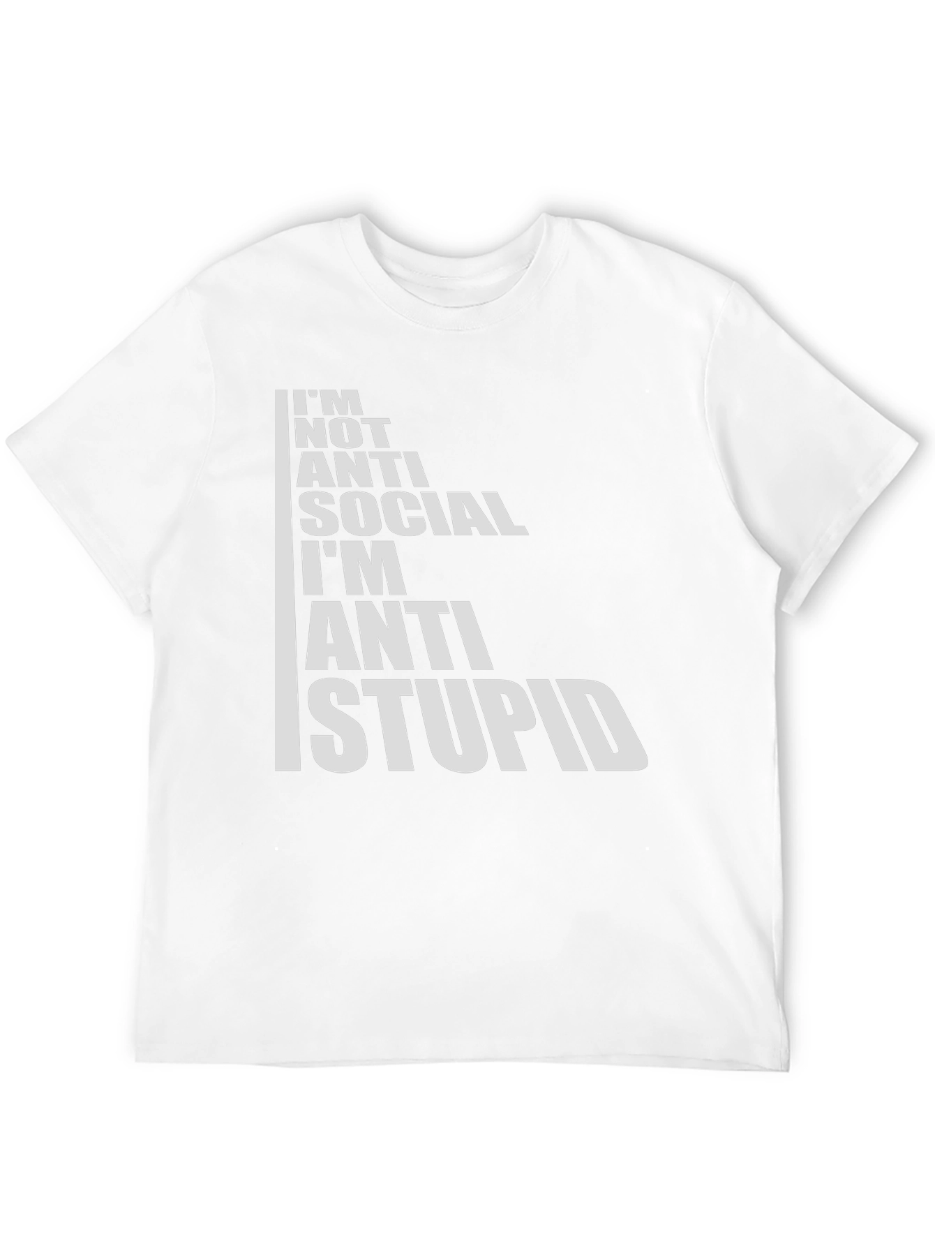 Anti Stupid Graphic Tee - Black Cotton Blend T-Shirt