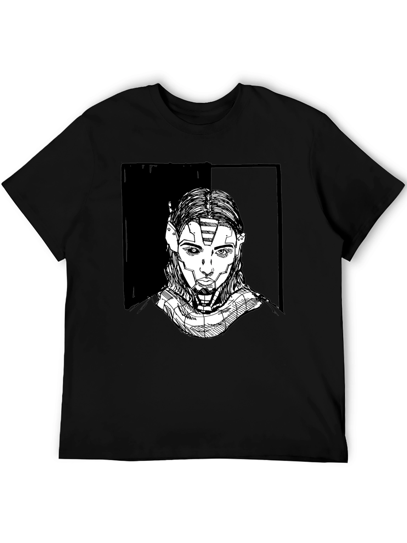 Futuristic Robot Portrait Graphic Tee