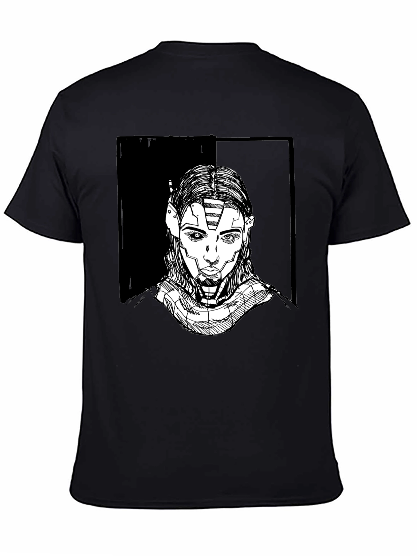 Futuristic Robot Portrait Graphic Tee