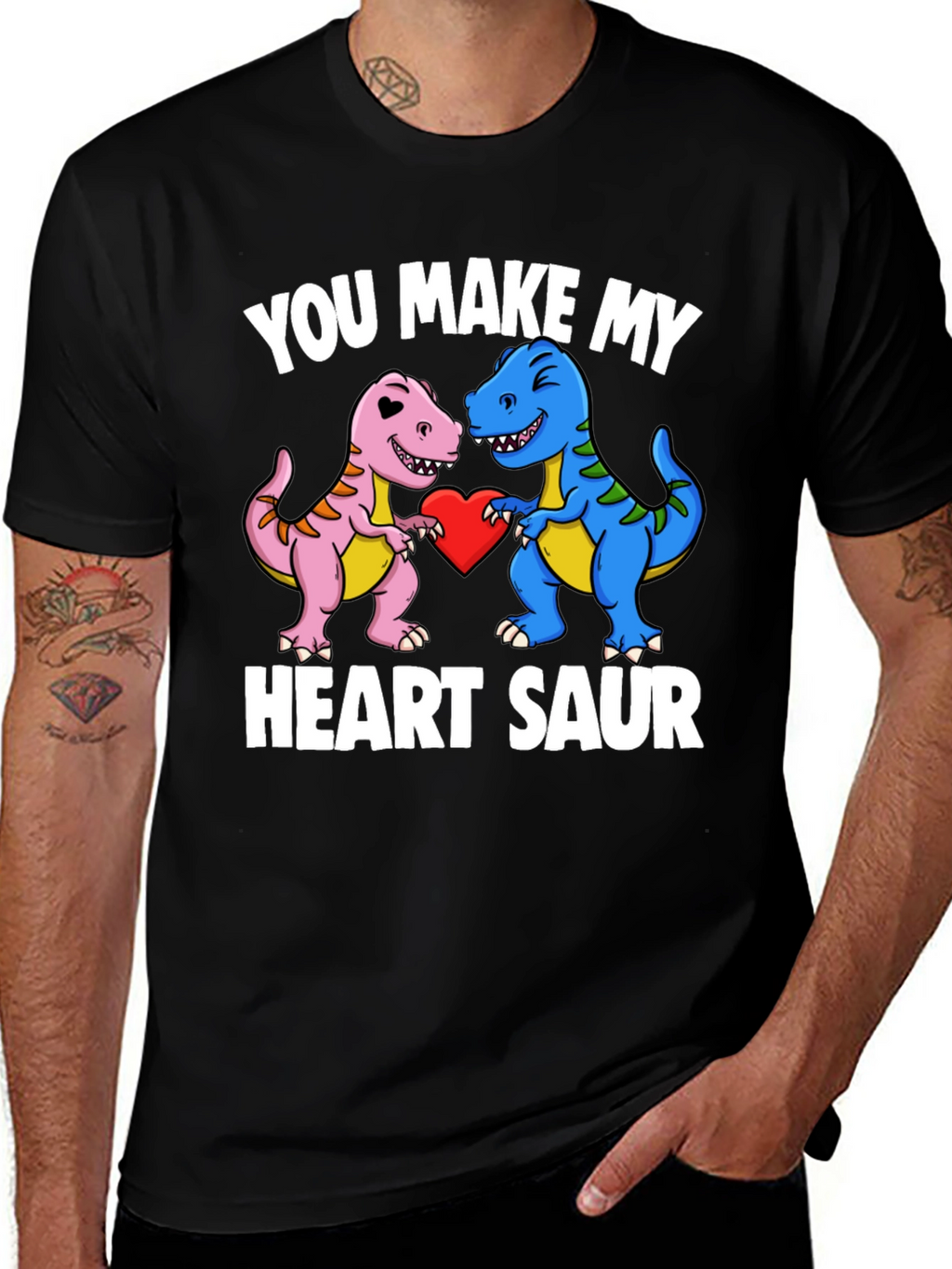 Heart Saur Valentines Day Dinosaur T-Shirt