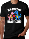 Heart Saur Valentines Day Dinosaur T-Shirt
