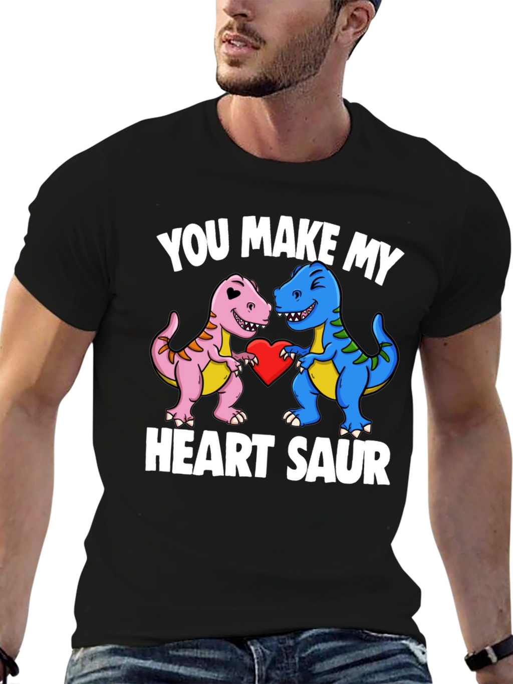 Heart Saur Valentines Day Dinosaur T-Shirt