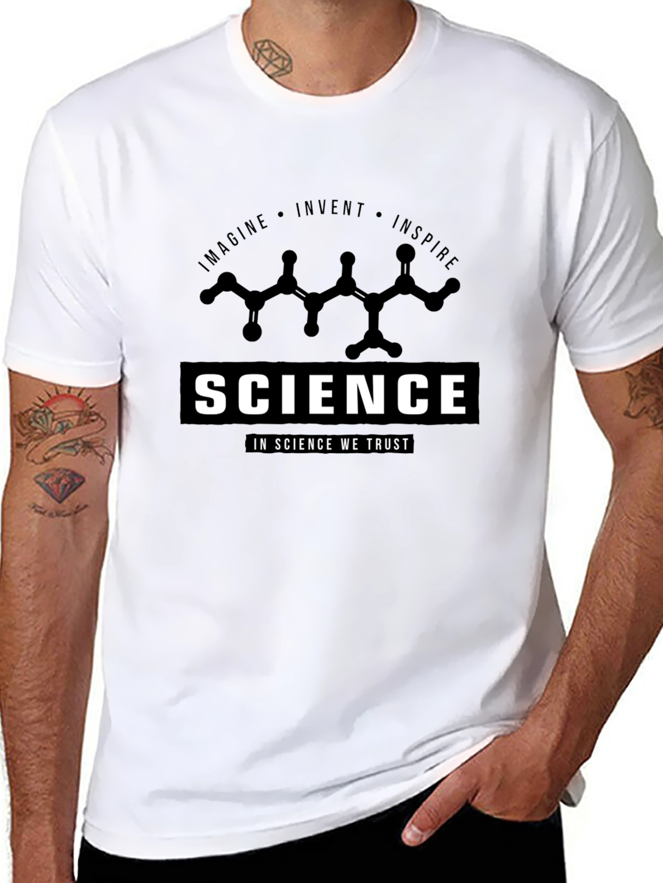 Science Tee: Imagine Invent Inspire - In Science We Trust