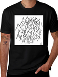 Abstract Lines Black T-Shirt