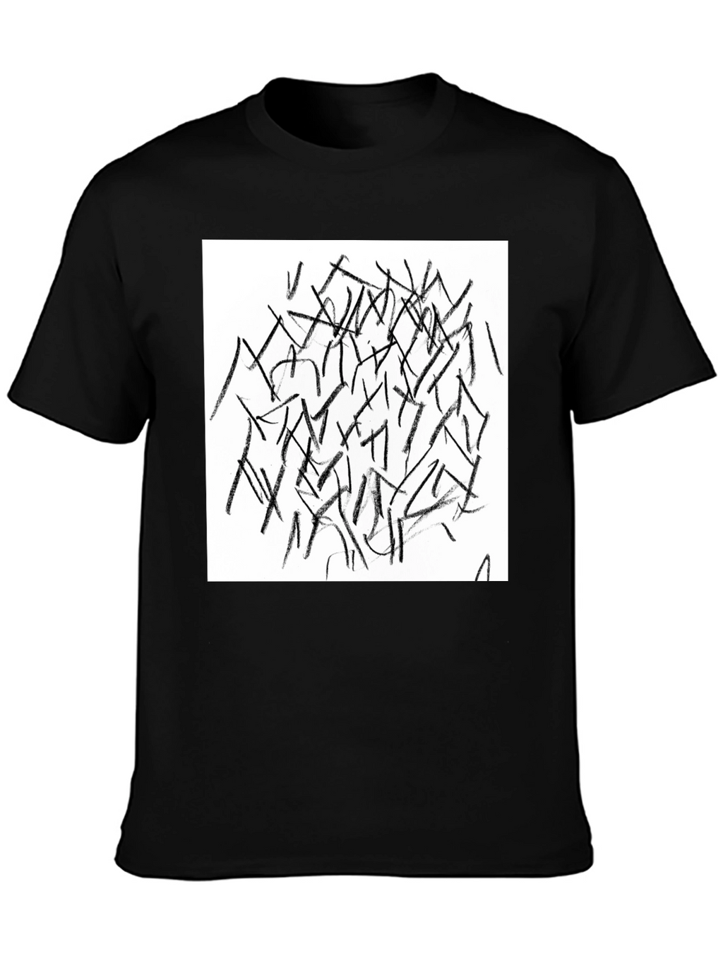 Abstract Lines Black T-Shirt