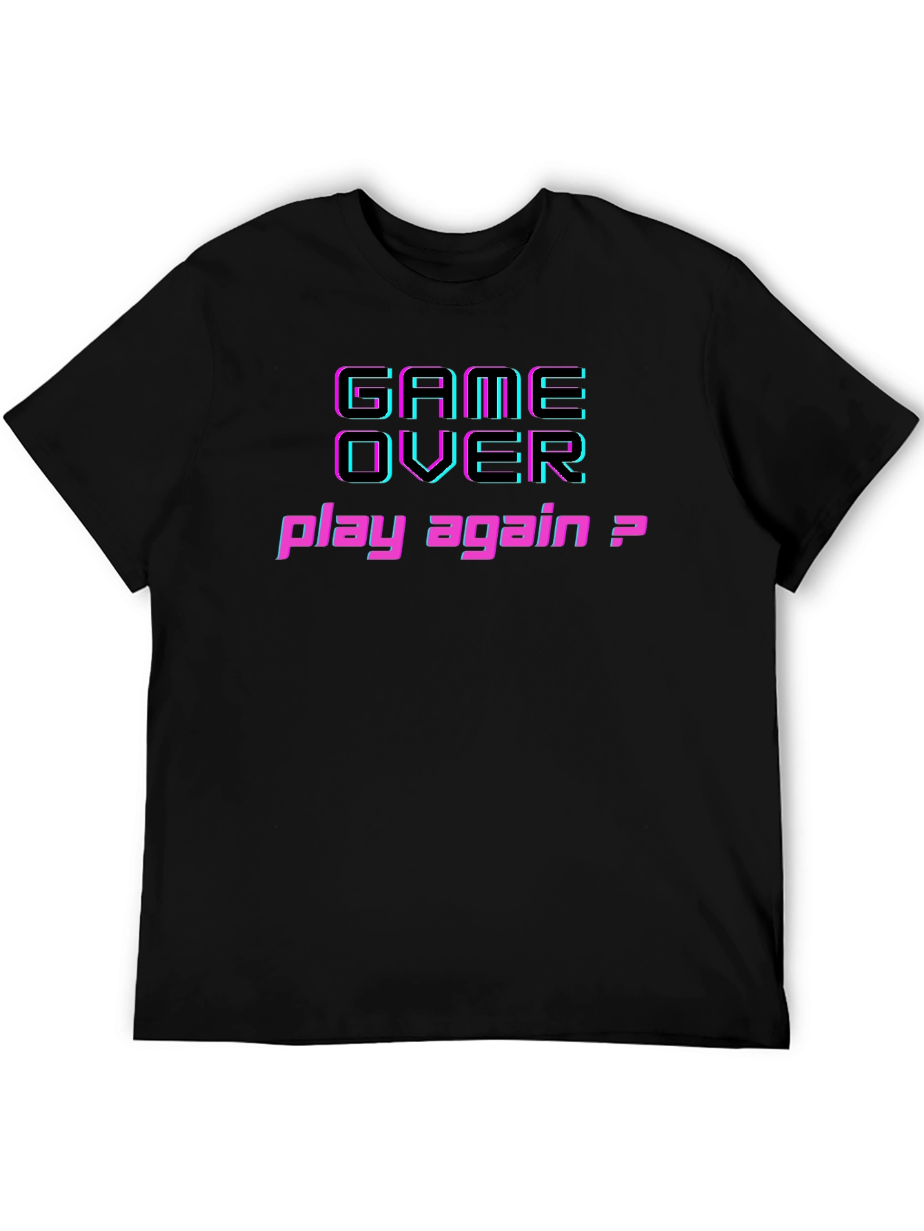 Game Over Play Again Graphic Tee - Gamer T-Shirt
