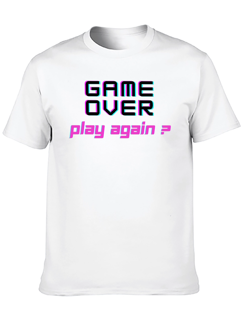 Game Over Play Again Graphic Tee - Gamer T-Shirt