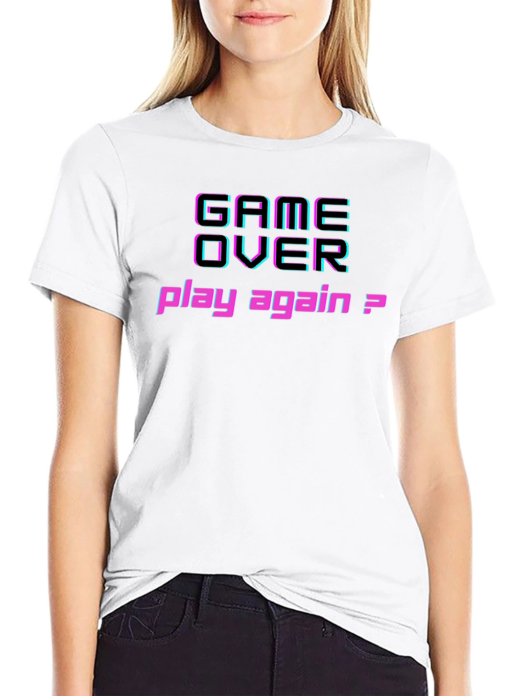 Game Over Play Again Graphic Tee - Gamer T-Shirt