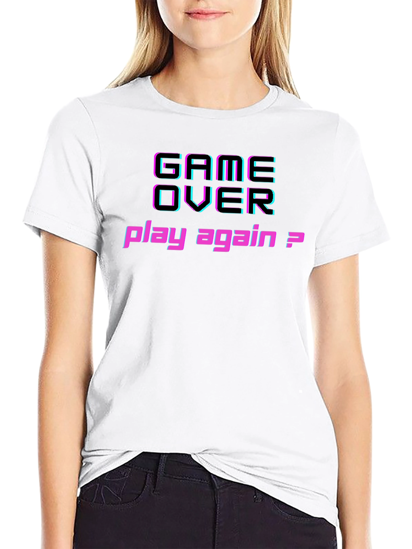 Game Over Play Again Graphic Tee - Gamer T-Shirt