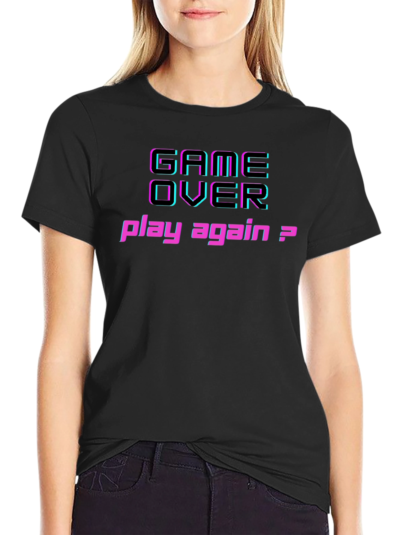 Game Over Play Again Graphic Tee - Gamer T-Shirt