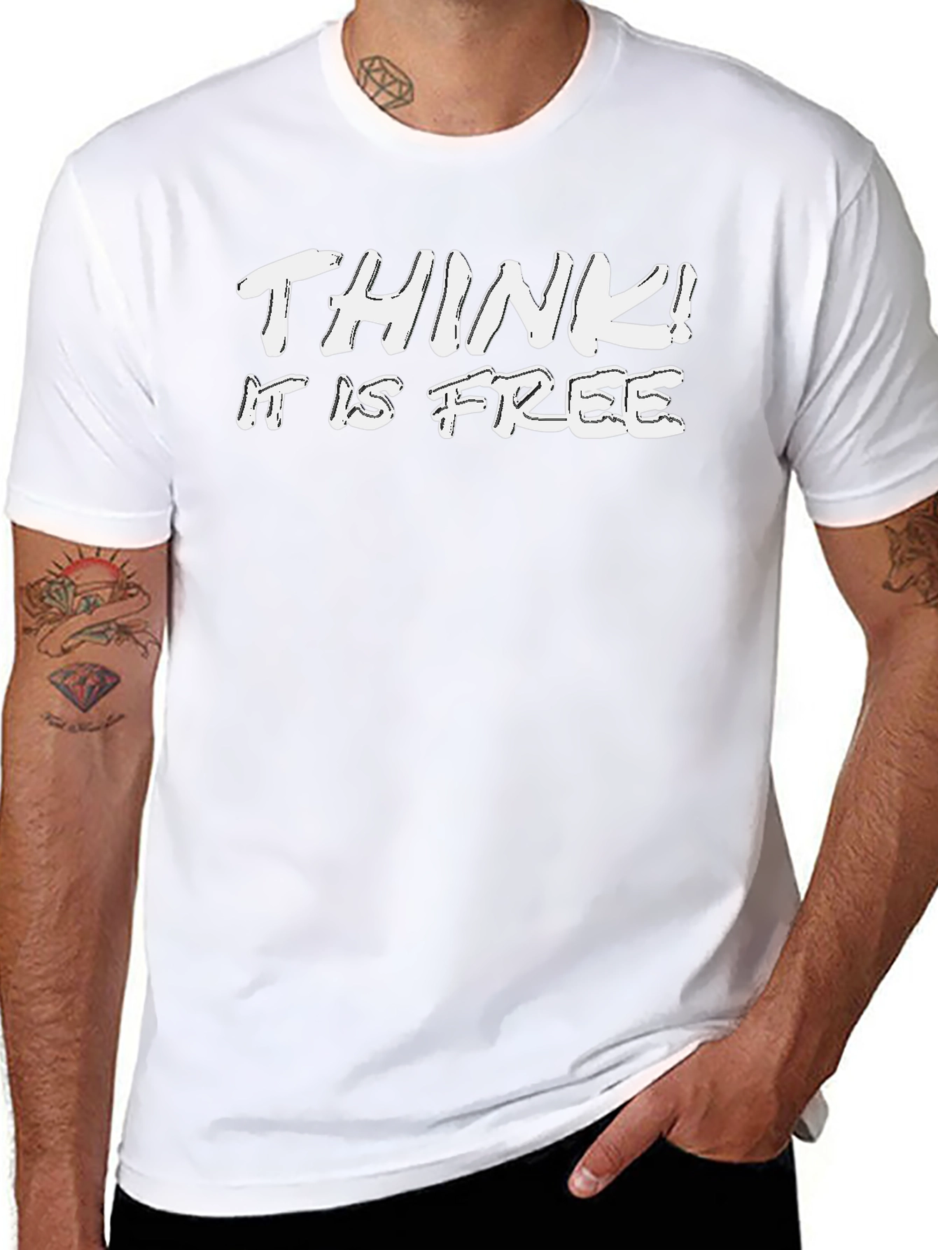 Think! It is Free Black Graphic Tee