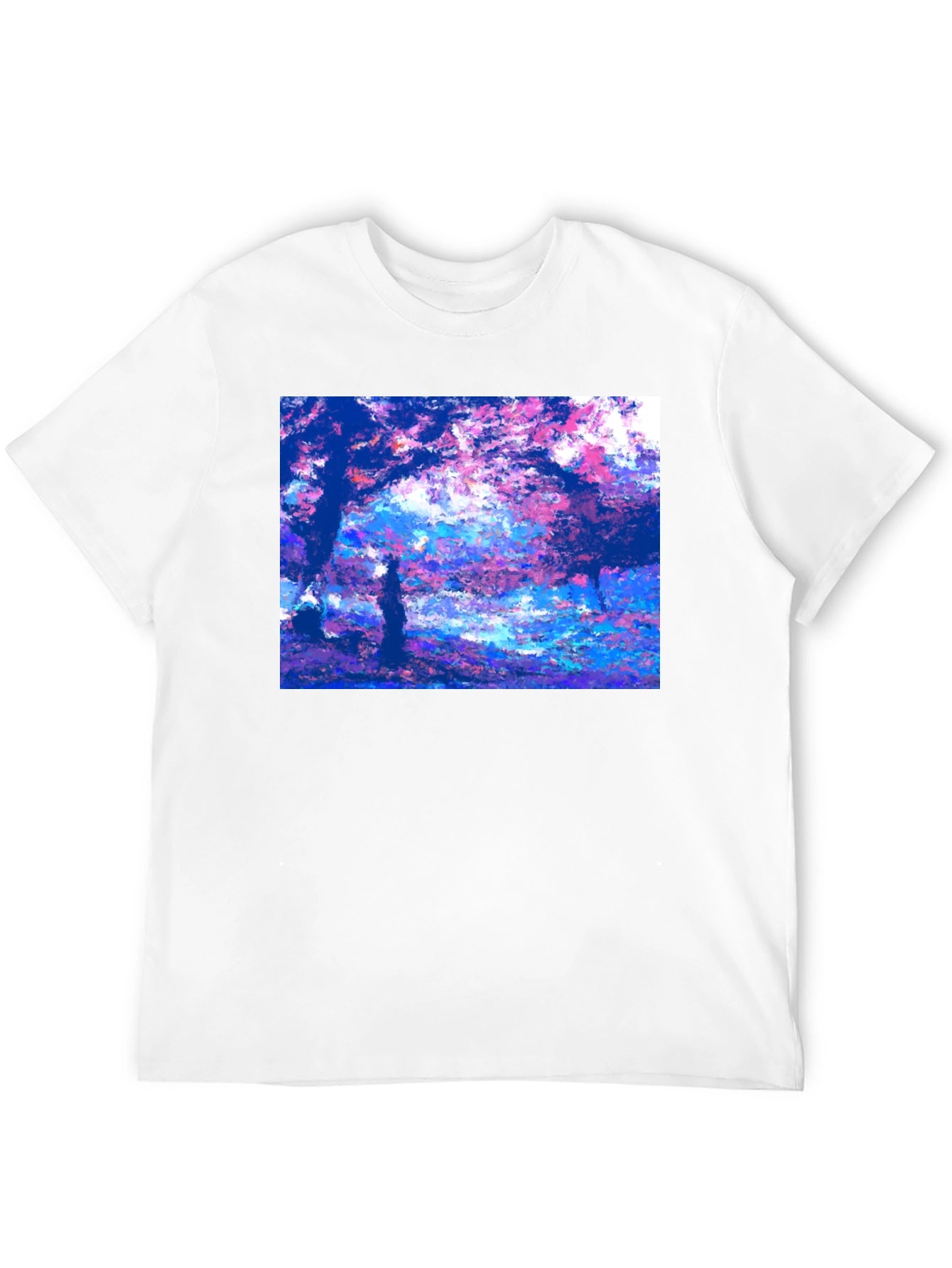 Impressionist Trees Black T-Shirt