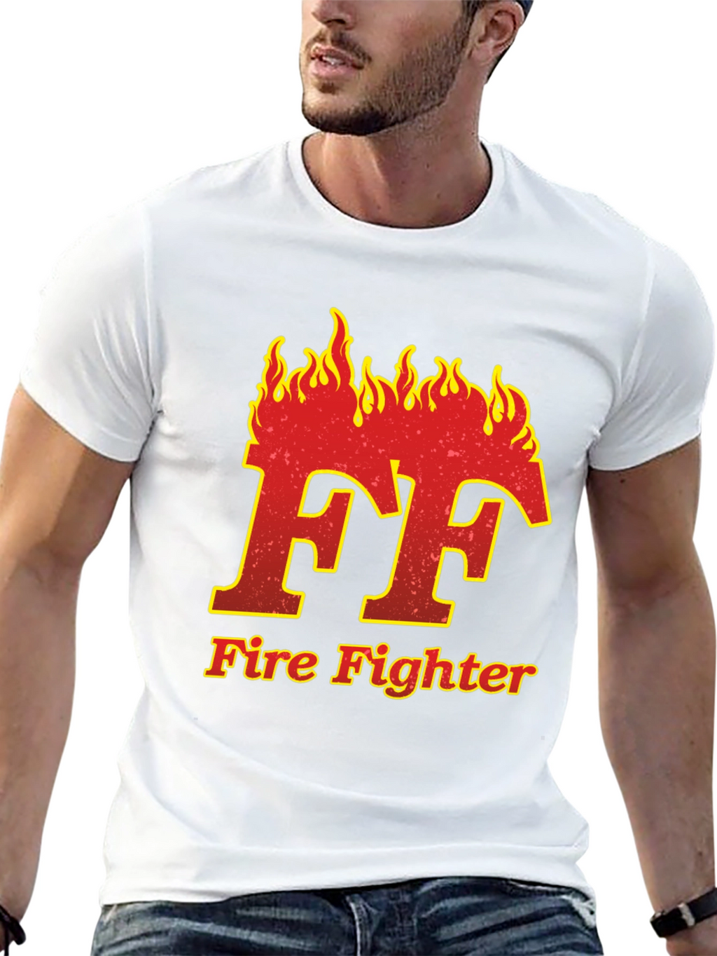 Firefighter FF Flame Graphic T-Shirt