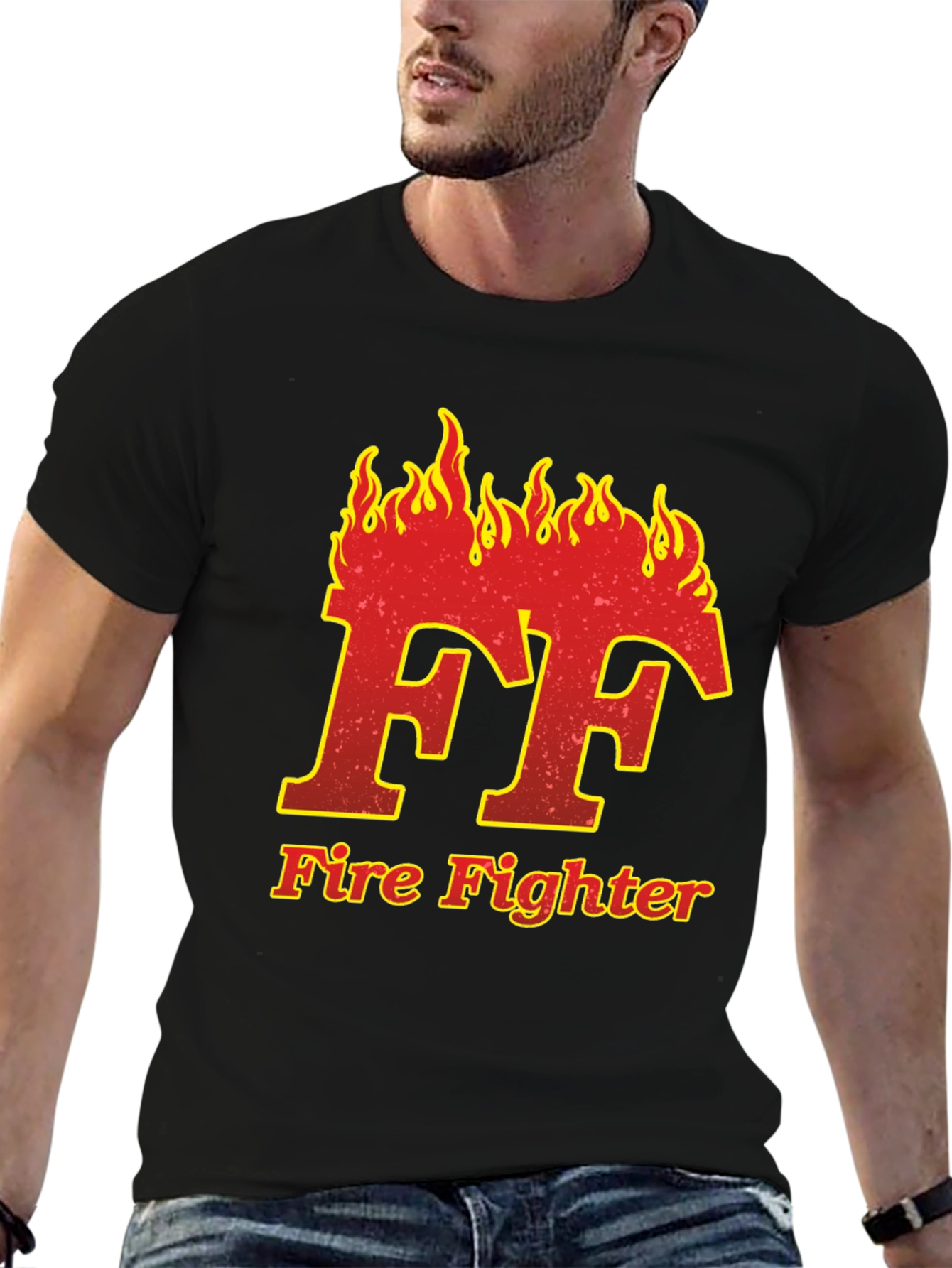Firefighter FF Flame Graphic T-Shirt