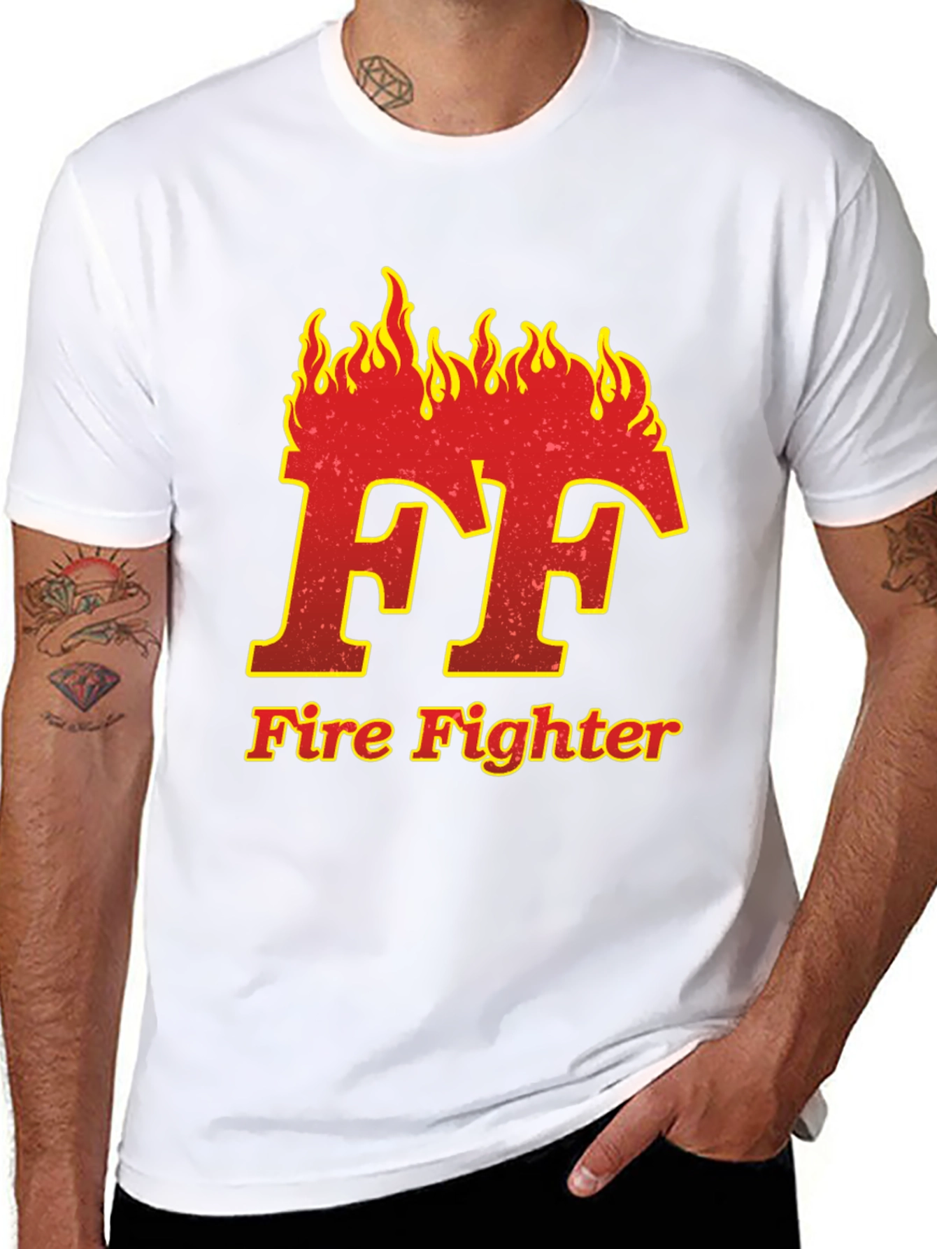 Firefighter FF Flame Graphic T-Shirt