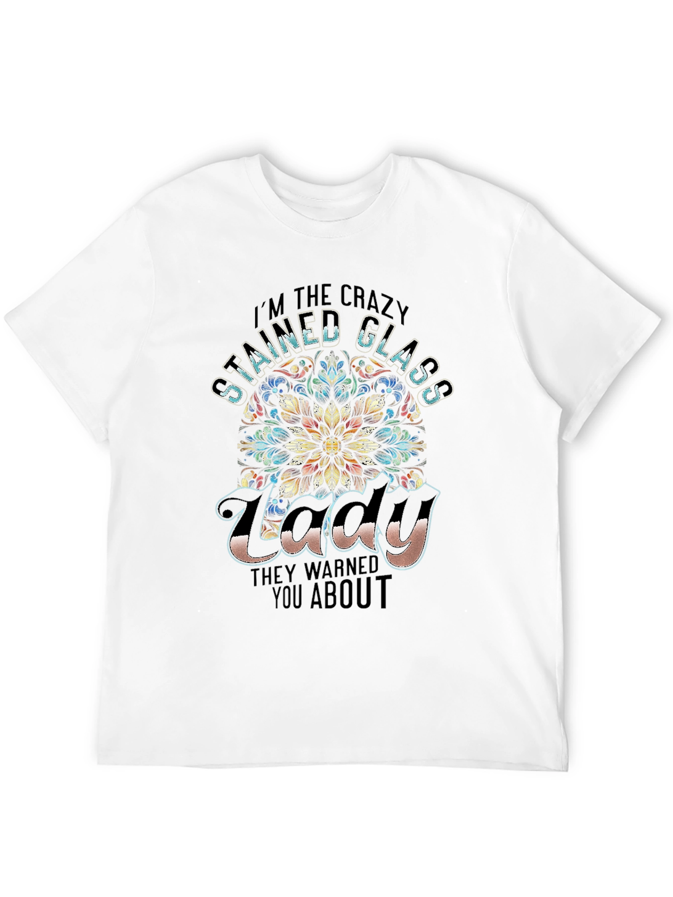 Crazy Stained Glass Lady T-Shirt