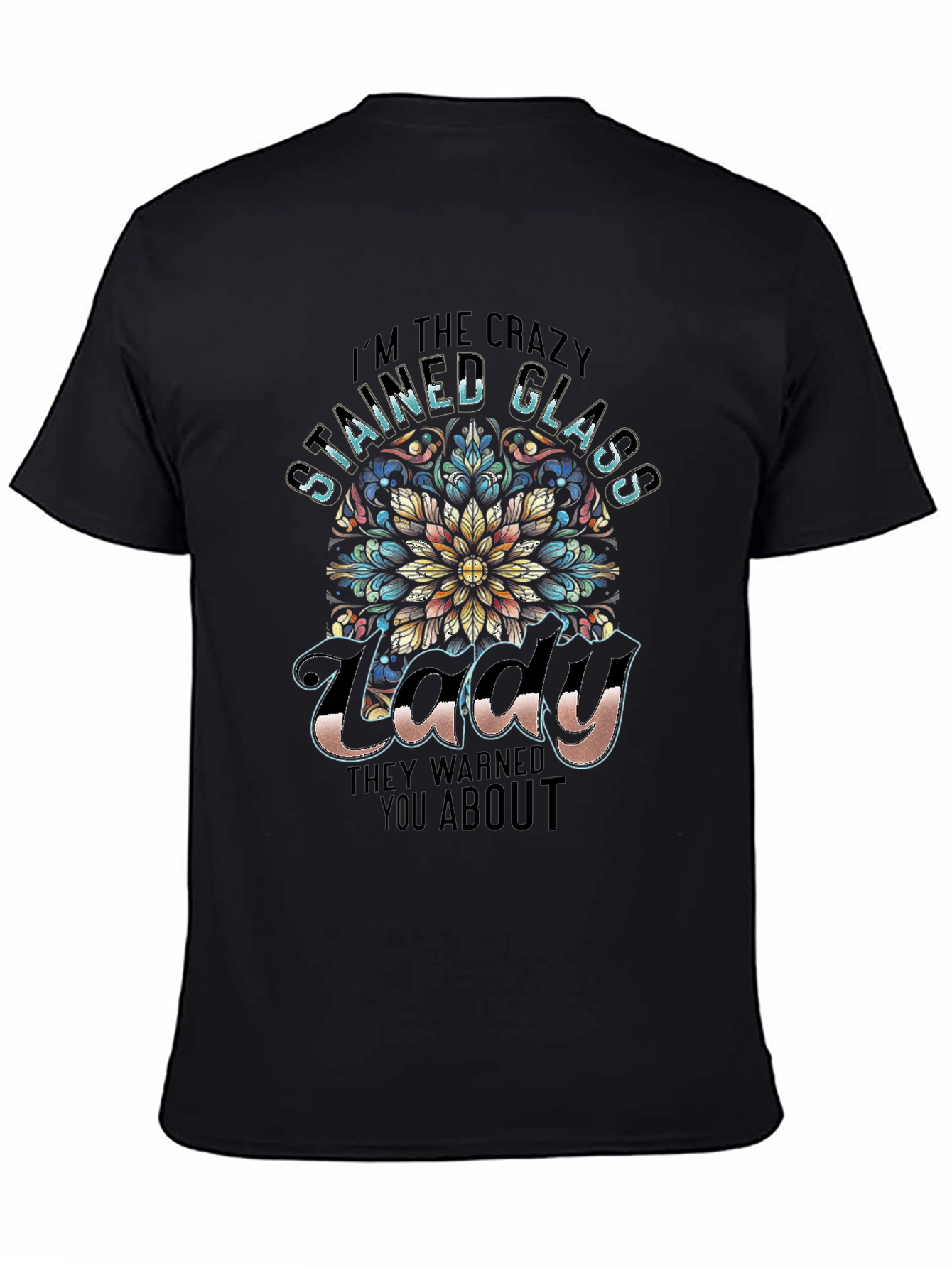 Crazy Stained Glass Lady T-Shirt