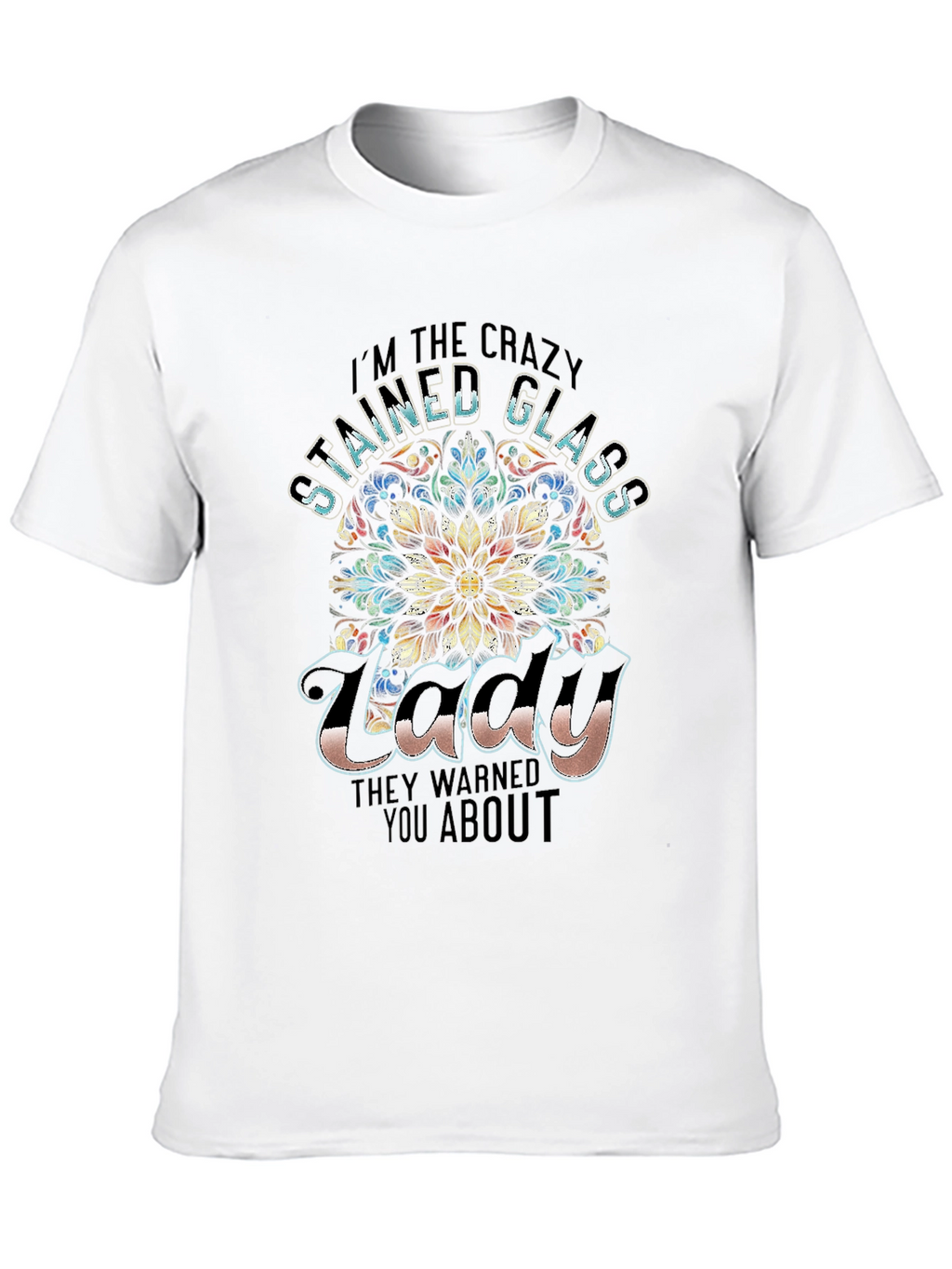 Crazy Stained Glass Lady T-Shirt