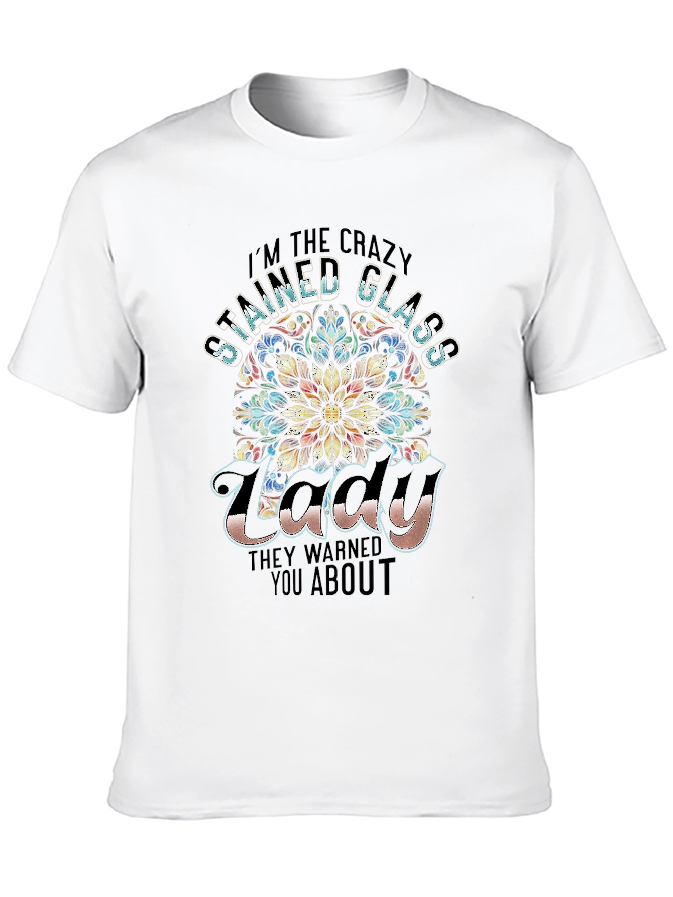Crazy Stained Glass Lady T-Shirt