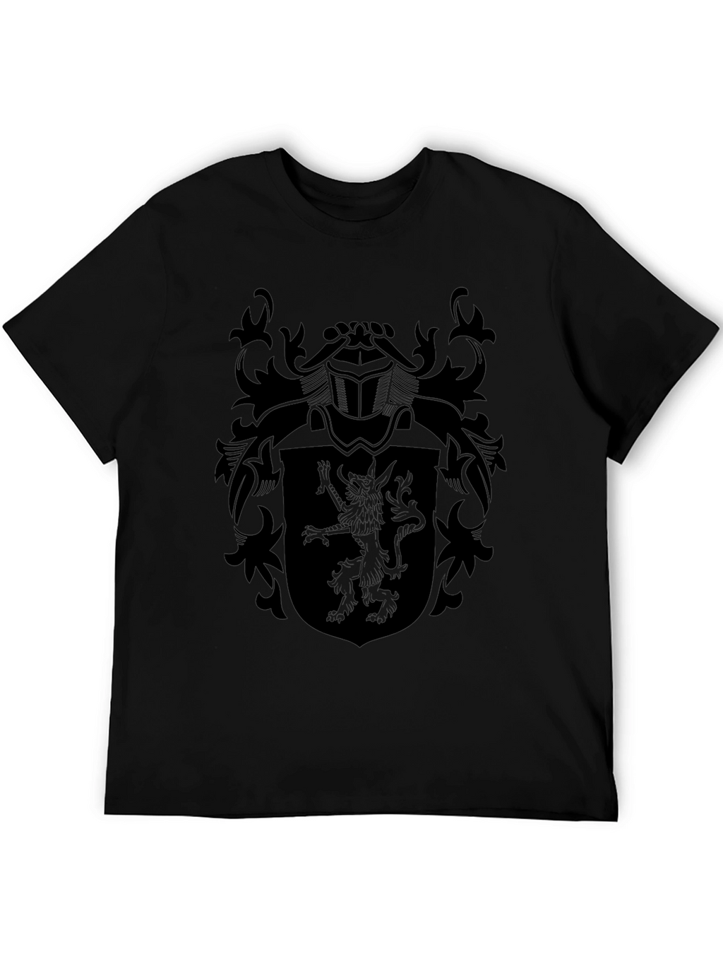 Black Heraldic Lion Crest T-Shirt