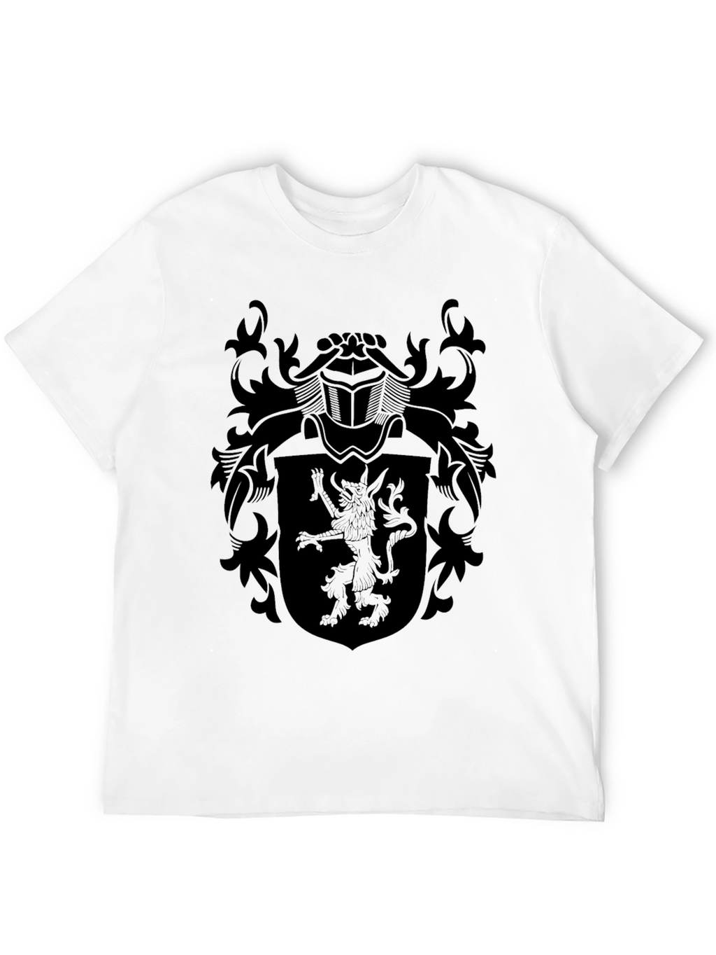 Black Heraldic Lion Crest T-Shirt