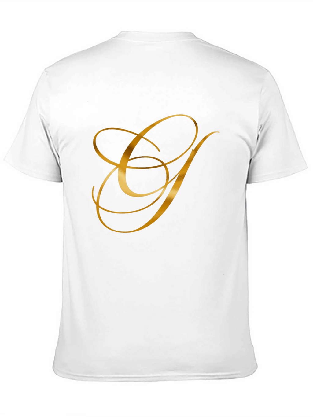 Elegant Gold Letter Graphic Black T-Shirt