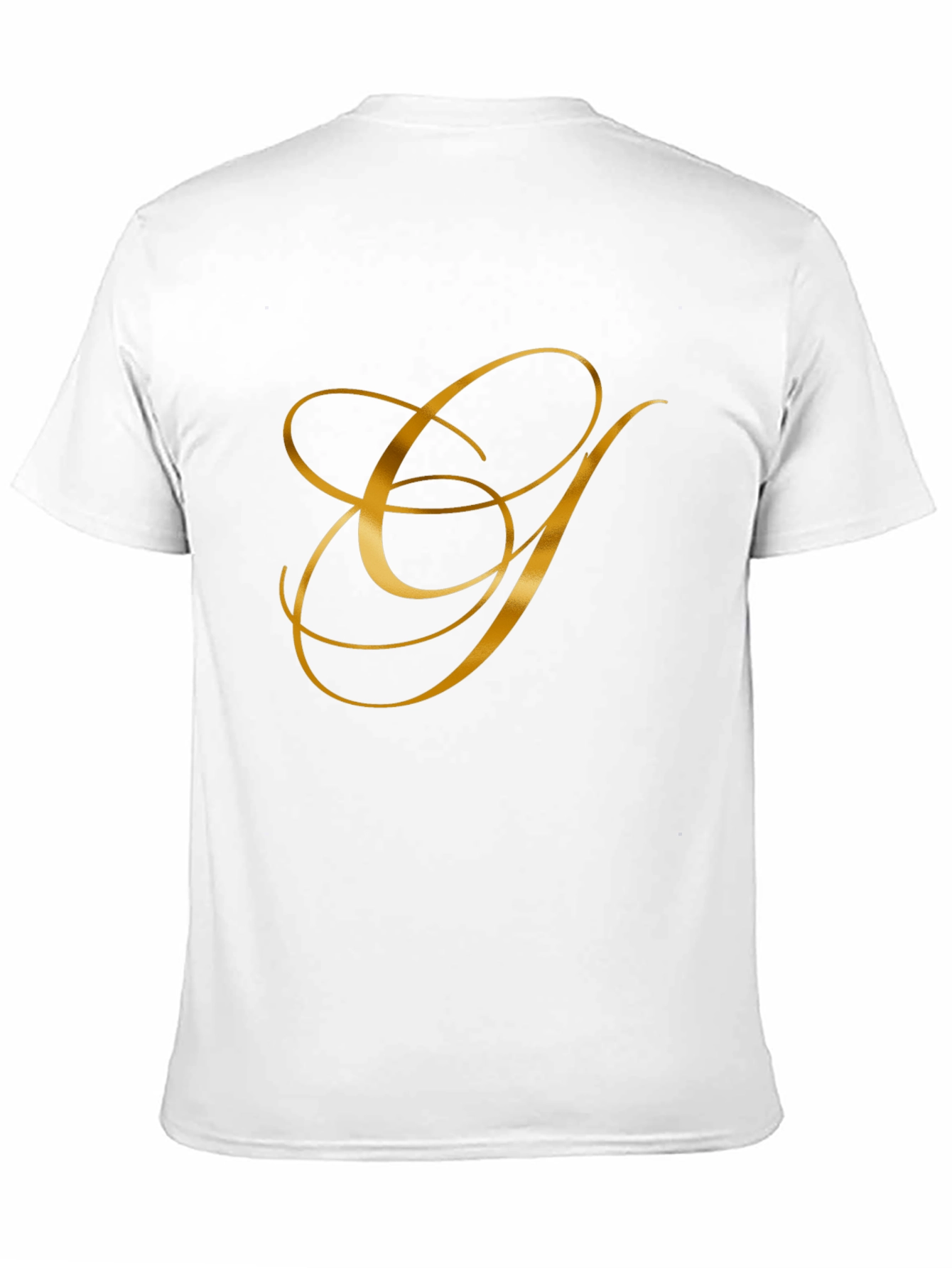 Elegant Gold Letter Graphic Black T-Shirt