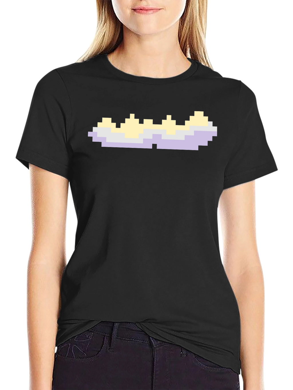Pixel Cloud Graphic T-Shirt - Retro Gaming Style