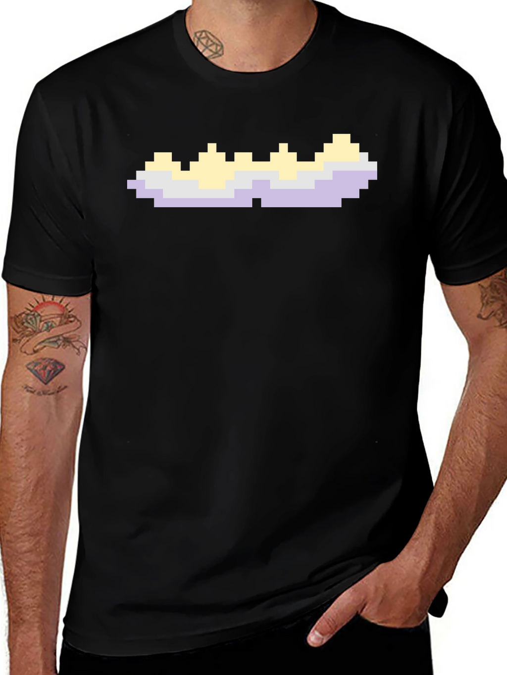 Pixel Cloud Graphic T-Shirt - Retro Gaming Style