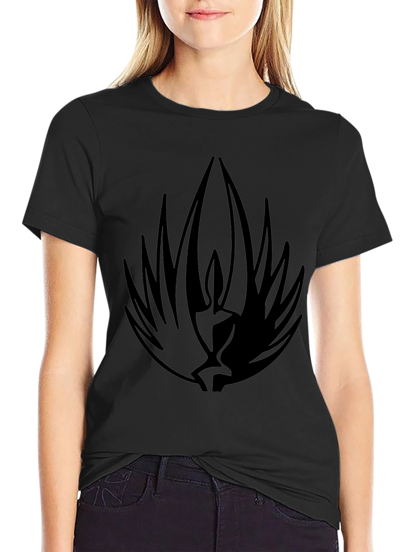 Mens Black T-Shirt with Abstract Graphic