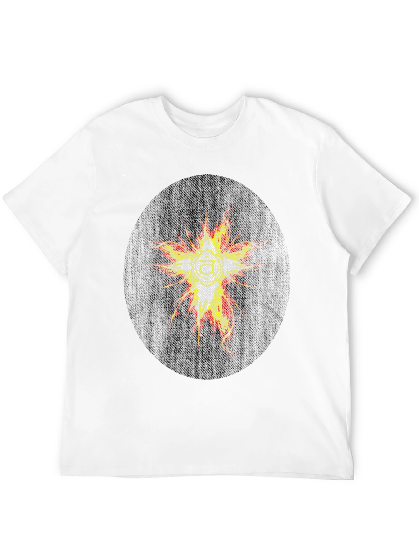 Mens Black Graphic Tee - Abstract Burst Design