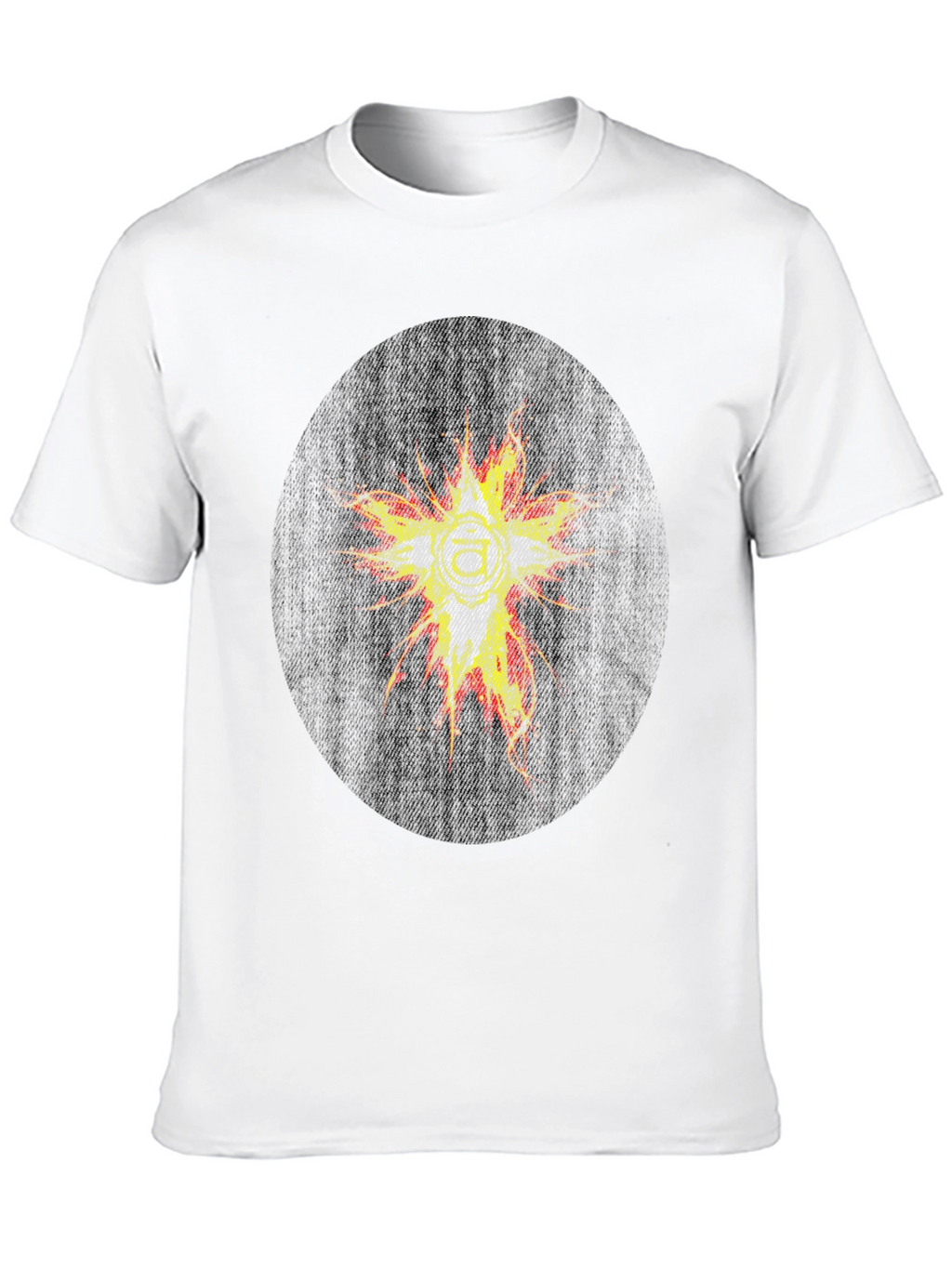 Mens Black Graphic Tee - Abstract Burst Design