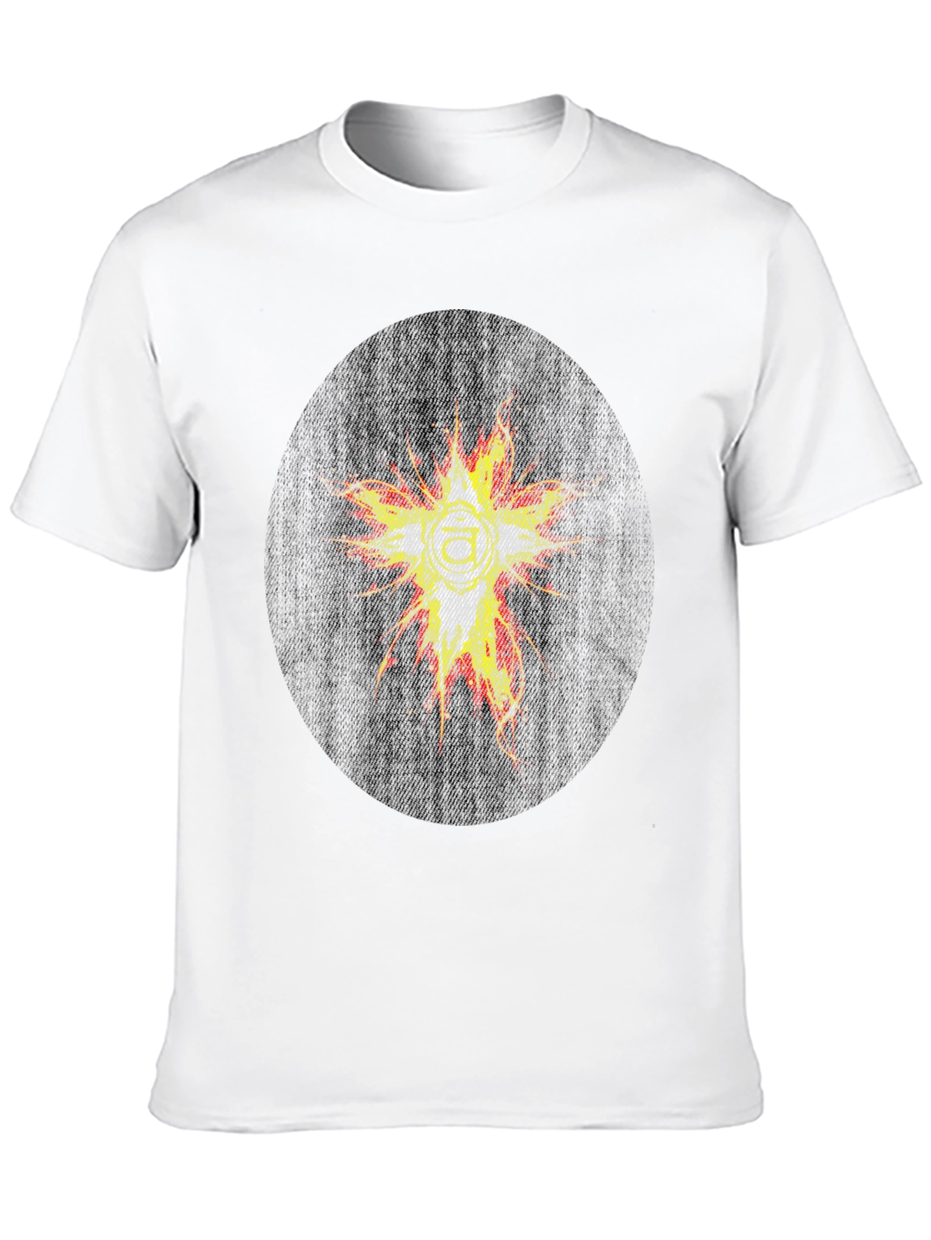 Mens Black Graphic Tee - Abstract Burst Design