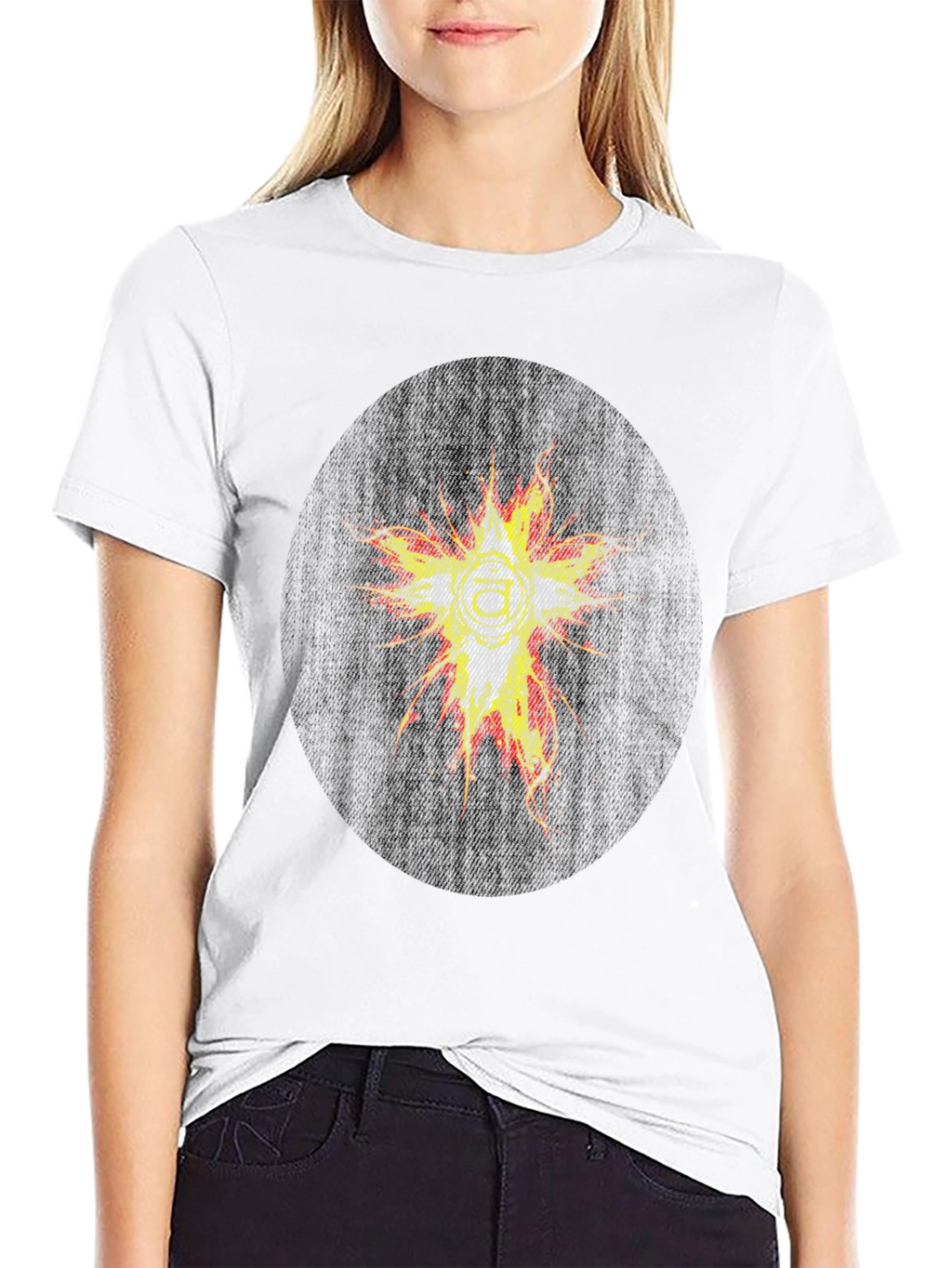 Mens Black Graphic Tee - Abstract Burst Design