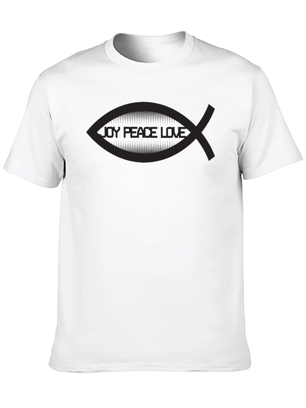 Joy Peace Love Christian Fish Graphic T-Shirt
