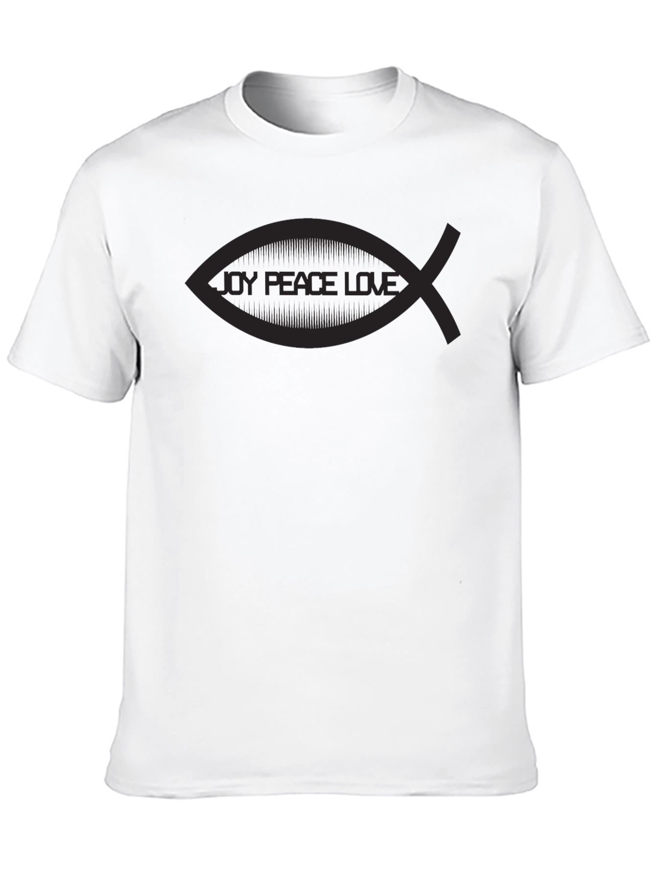 Joy Peace Love Christian Fish Graphic T-Shirt