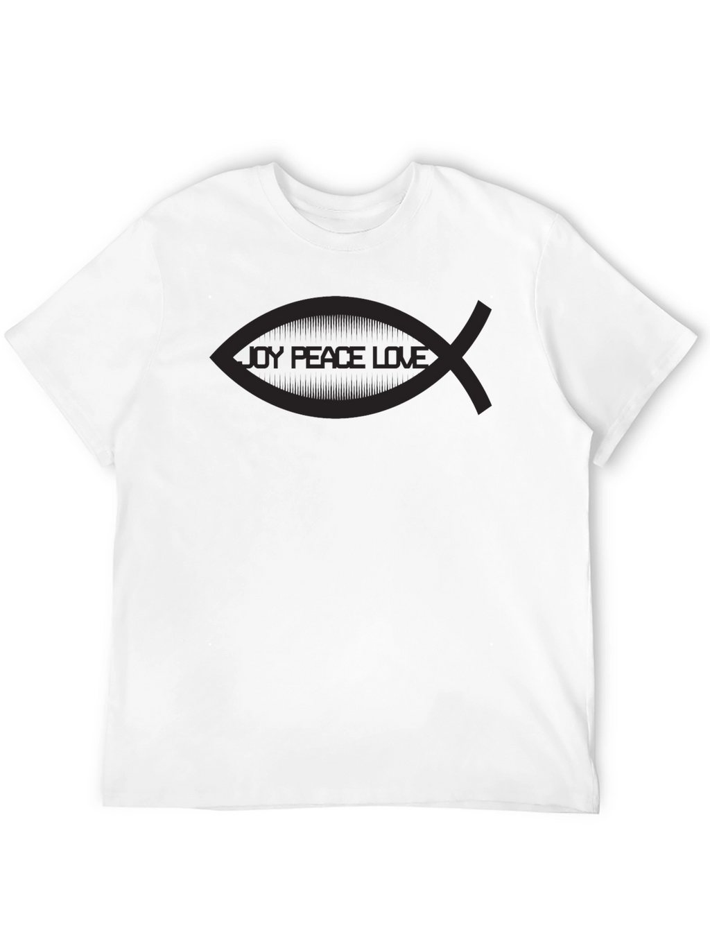 Joy Peace Love Christian Fish Graphic T-Shirt
