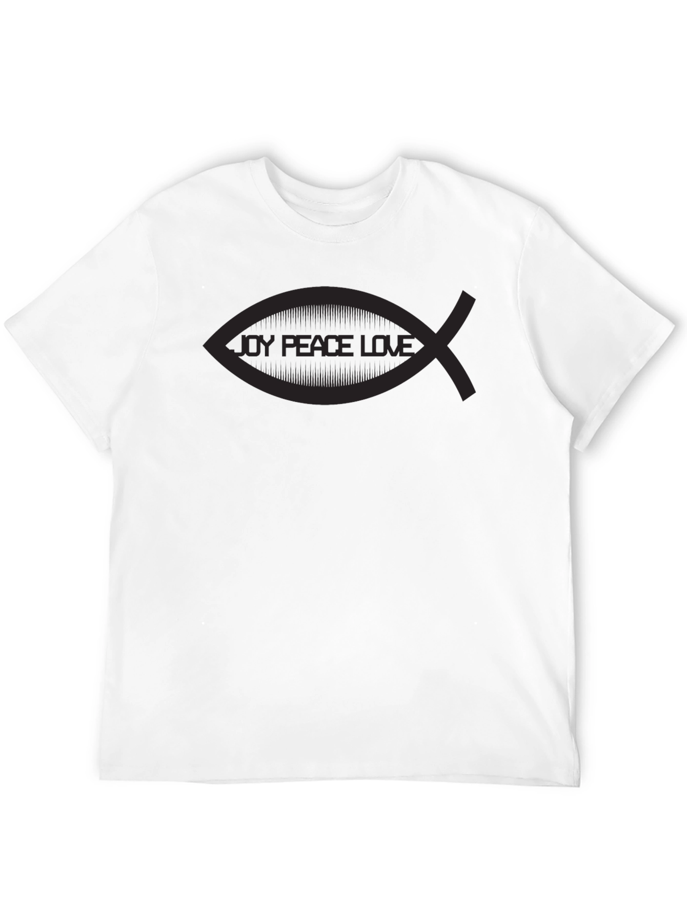 Joy Peace Love Christian Fish Graphic T-Shirt