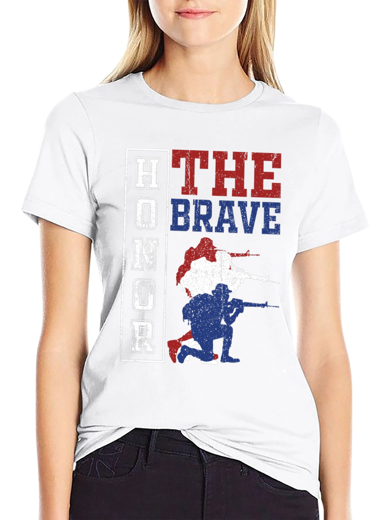 Honor the Brave Patriotic Graphic T-Shirt