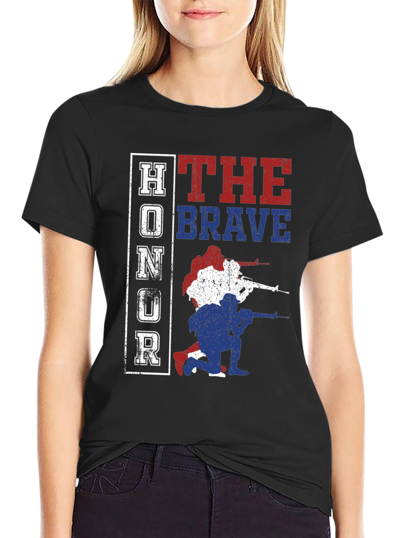 Honor the Brave Patriotic Graphic T-Shirt