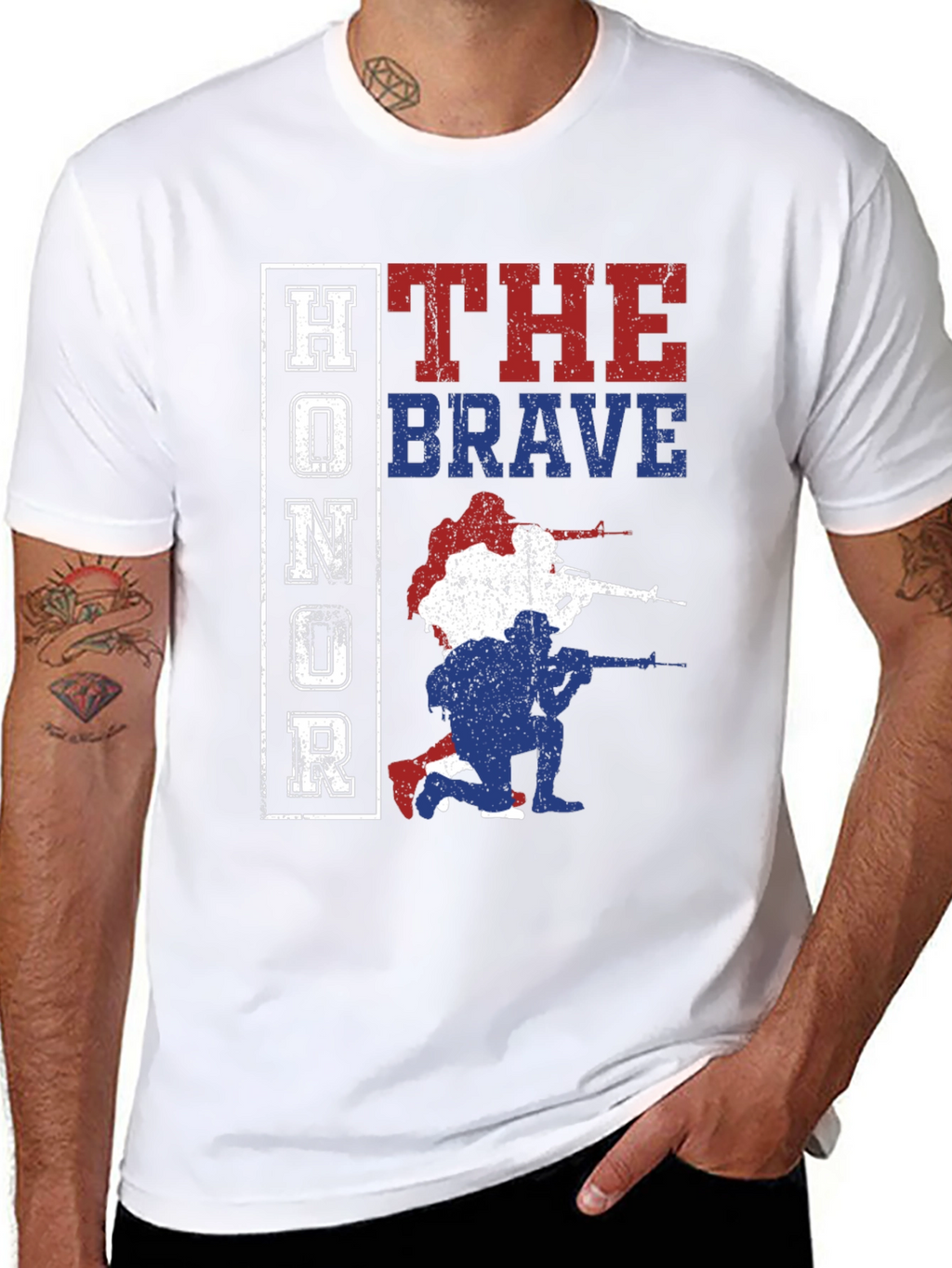 Honor the Brave Patriotic Graphic T-Shirt