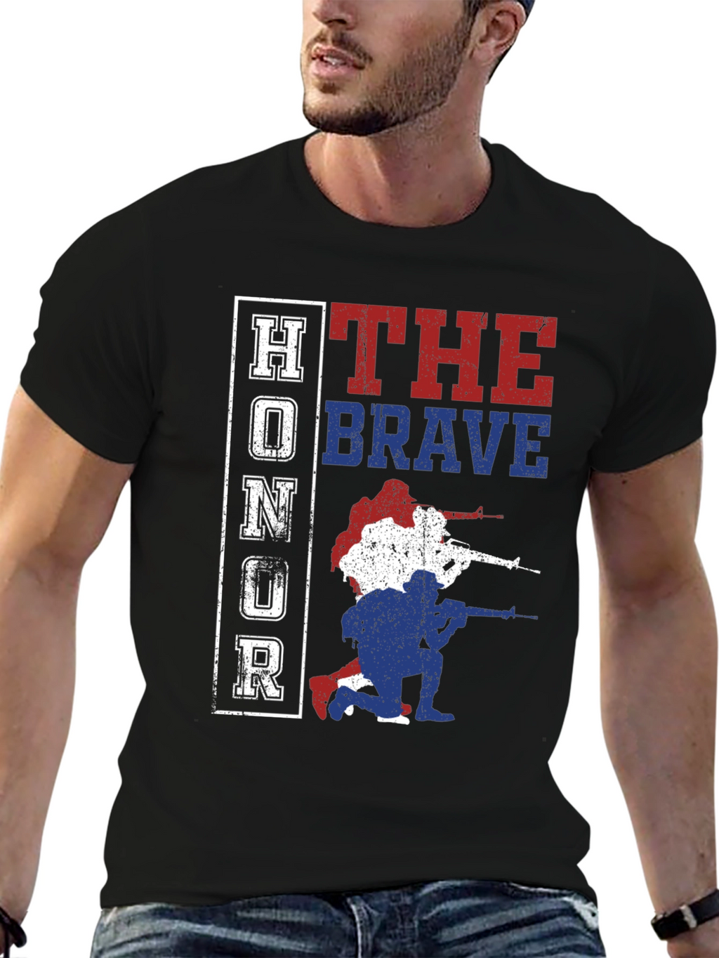 Honor the Brave Patriotic Graphic T-Shirt