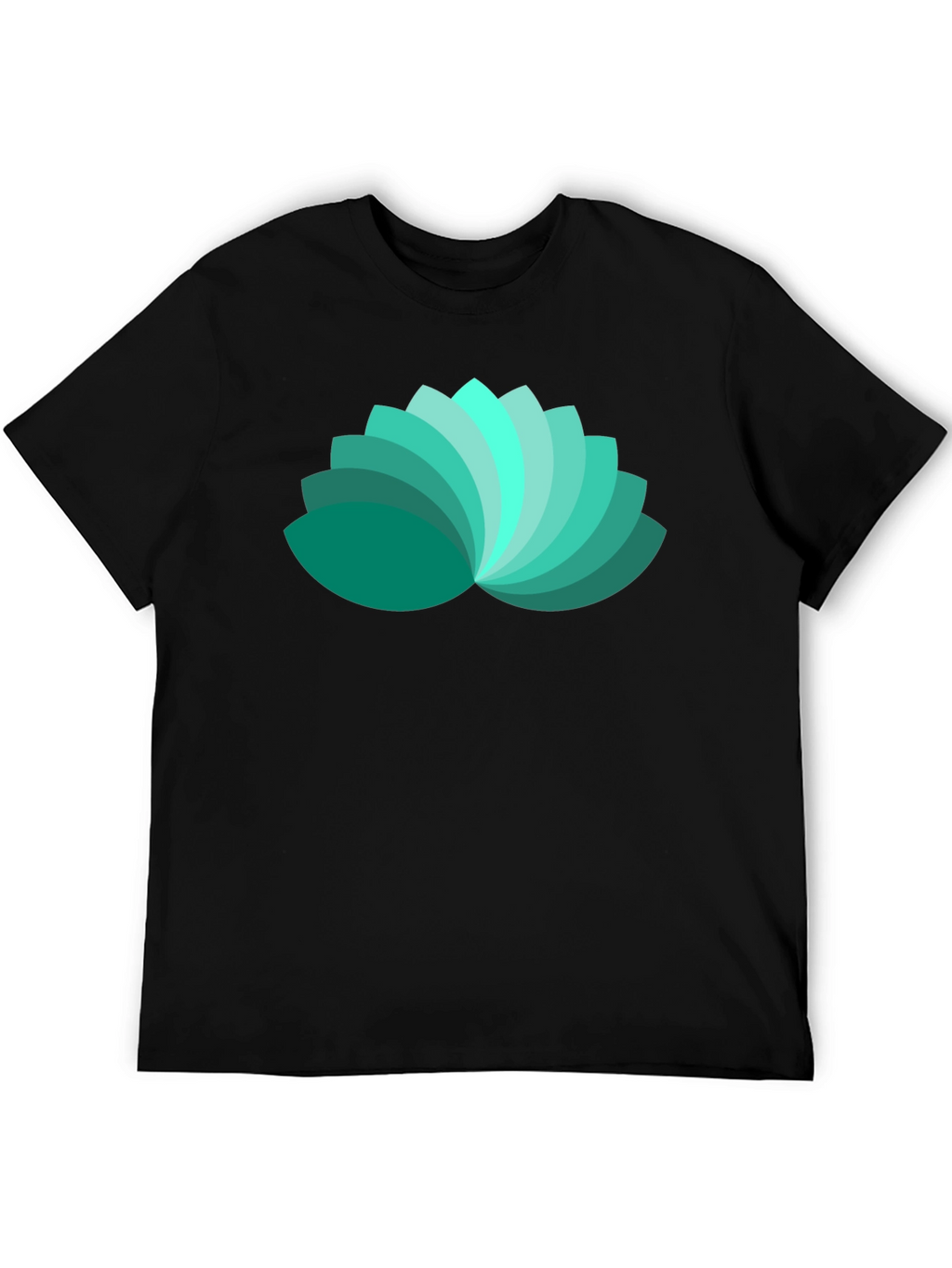 Lotus Petal Graphic Black T-Shirt