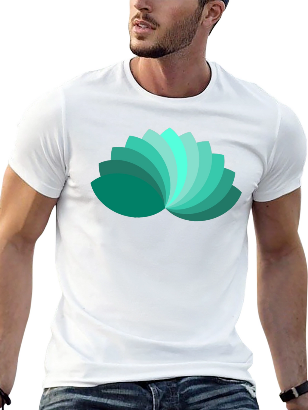 Lotus Petal Graphic Black T-Shirt