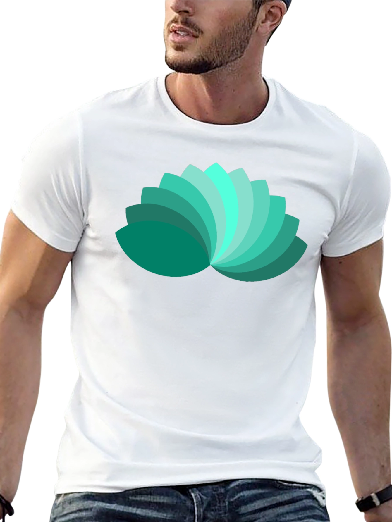 Lotus Petal Graphic Black T-Shirt
