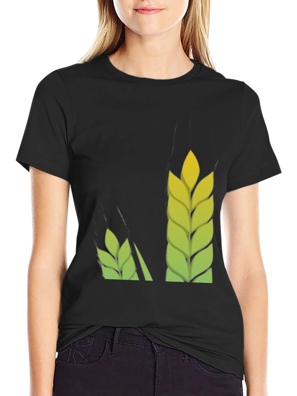 Wheat Graphic Tee - Black Cotton T-Shirt